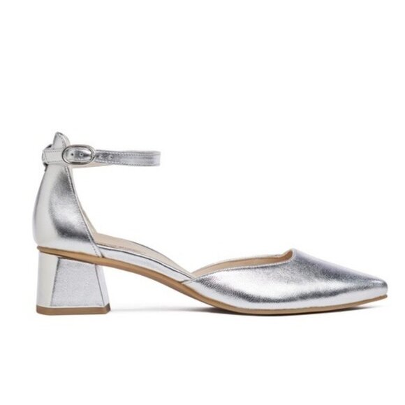 Paul Green Willa Mary Jane  Pumps in Silver Size 4 / US 6.5 - Picture 3 of 14